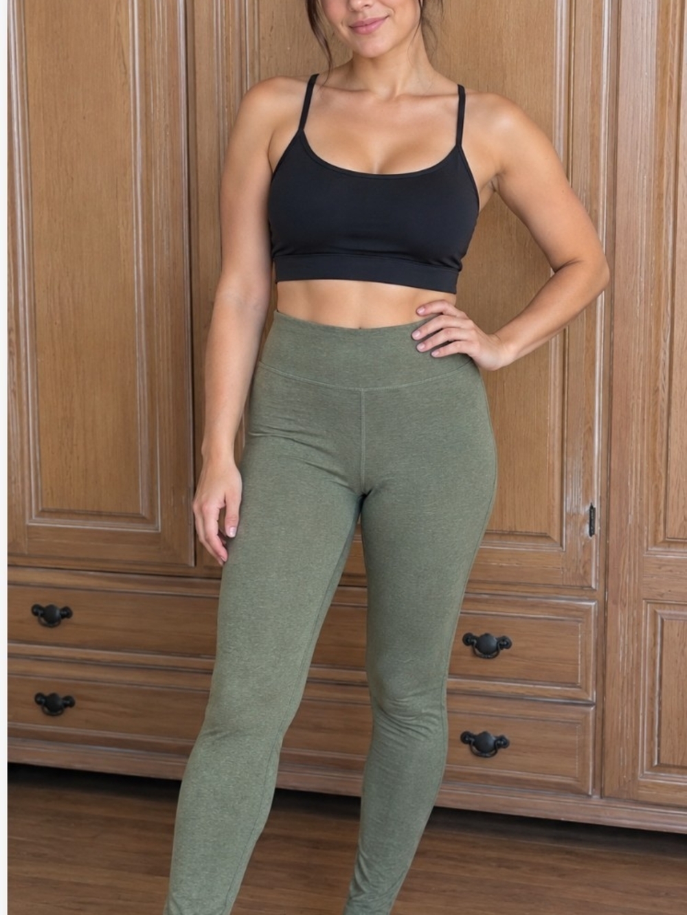 SO Olive Green High-Waist Leggings